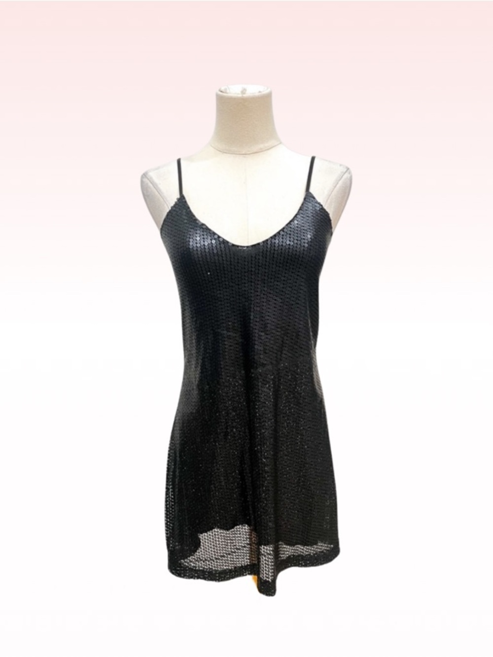 SPARKLE & FADE Black Sequin Cami Dress (Sz S)